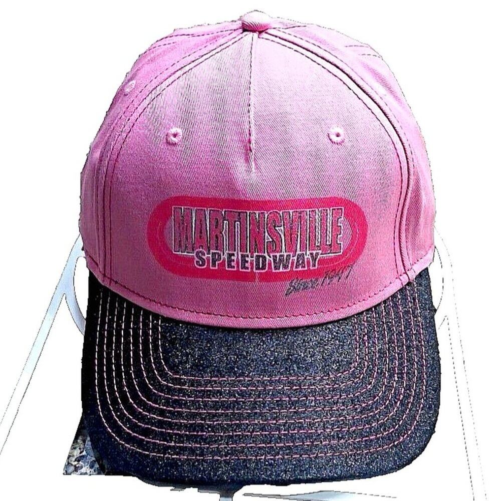NASCAR Martinsville Speedway Pink/Black Women's Strapback Hat/Cap Sparkly Bill